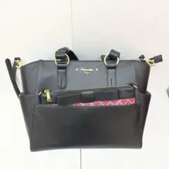 SAMANTHA VEGA/ハンドバッグ/ブラック/赤チェックのクラッチバッグ付