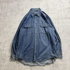 WAREHOUSE ウェアハウス デニムワークシャツ インディゴ ブルー LLのサムネイル