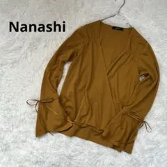 アズノウアズ ナナシ カクシュールトップス リボン付きフレアスリーブ マスタード