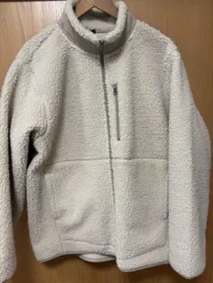 アイボリー ボアフリースジャケット フルジップ