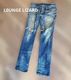 LOUNGE LIZARD ダメージ加工 デニムパンツ インディゴのサムネイル