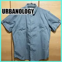 古着 URBANOLOGY スナップボタン 半袖シャツ グレー XL