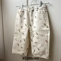 韓国子ども服 my bebe クマ柄クリーム色パンツXS(80cm相当)未使用