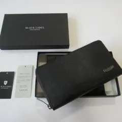 BLACK LABEL CRESTBRIDGE 長財布 ロゴ ラウンドファスナー エンボスチェックラウンドジップウォレット