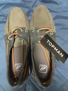 TOPMAN 未使用品 デッキシューズ 本革スエード グレー系 44のサムネイル