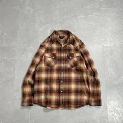 PENDLETON オンブレチェックシャツ 長袖 ボード 開襟 USA 古着 Lのサムネイル