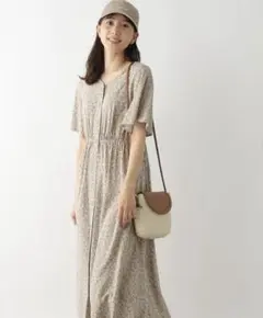 グローバルワーク　さらさらリラックススタイルアップワンピース　Mサイズ