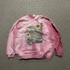 Y2K 短丈　ボンバーシルエット リメイク ダメージ　スウェット 平成　裏原
