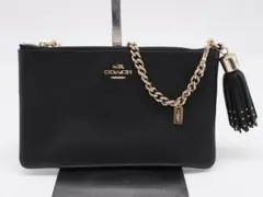 COACH レザー リストレット ポーチ ブラック 52943