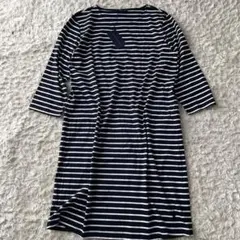 未使用品 Ralph Lauren 刺繍 ボーダー 七分袖 ワンピース L