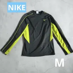 NIKEナイキ DRI-FIT 長袖Tシャツ M 黒×蛍光黄
