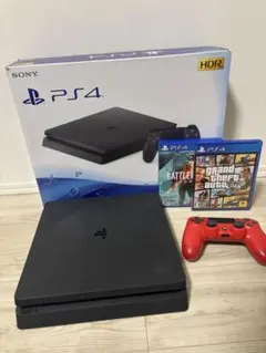 SONY PS4 本体 赤コントローラー グラセフV付き