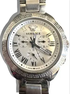 【稼働確認済】VERSACE クロノグラフ腕時計 メデューサ　silver美品のサムネイル