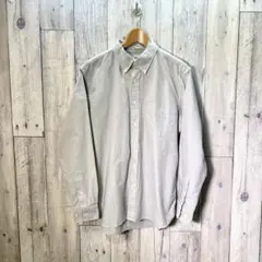 UNIQLO ユニクロ(L)ライトグレー 長袖 カジュアルシャツ