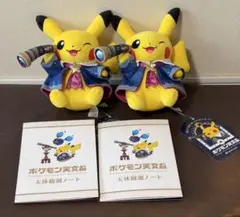 【ポケモン天文台】ピカチュウ ぬいぐるみ 2体セット 観測ノート付