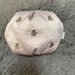 ジェラートピケ ジェラピケ ポーチ 刺繍熊ピンク