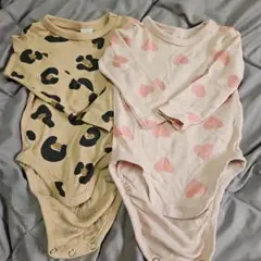 H&M レオパード・ハート柄ロンパース 2点セット