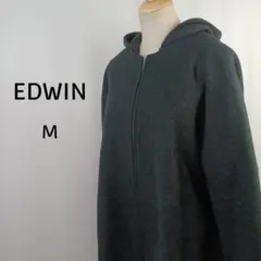 EDWIN　フリースジャケット　M　ブラック　フード付 裏地あり レディース