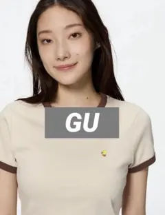 GU × HARIBO グラフィックリンガーT ベージュ Sサイズ