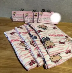 ギャルキティ　ハローキティ タオル ガーゼタオル　ピンクゼブラ柄　4枚セット売り