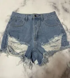 SHEIN デニムダメージショートパンツ