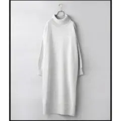 美品　jeanasis ジーナシス　ニット　ワンピース　ハイネック　グレー　長袖
