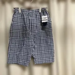 男女兼用M紺ギンガムチェック短パン