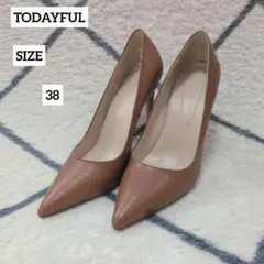 TODAYFUL レザーハイヒールパンプス ブラウン 38 美品のサムネイル