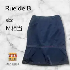 ★Rue de B リューデベー ビジュー付き ネイビー タイトスカート M相当のサムネイル