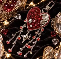 ビーズ刺繍「深紅のノクターン」ハンドメイド作品