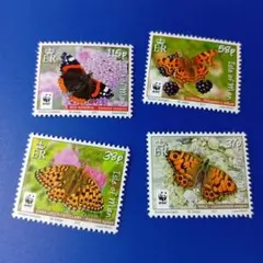 8097 外国切手 英領マン島 2011年 蝶 4V