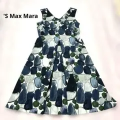 MaxMara Studio ノースリーブワンピース ゴールドリーフ柄 - メルカリ