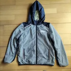 adidasチェック柄フード付きナイロンジャケット
