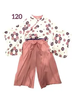 袴風 着物キッズ 七五三 フォト衣装 記念撮影 120サイズ 女の子 和装