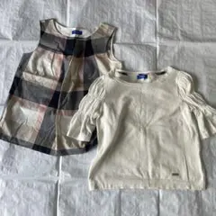 ブルーレーベルクレストブリッジ　ノースリーブブラウス　ティアードスリーブ　セット