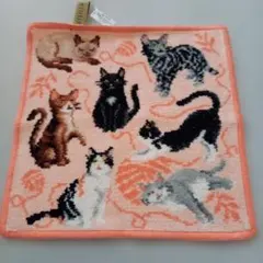 FEILER ハンカチ 猫柄 ピンクタグ付きのサムネイル