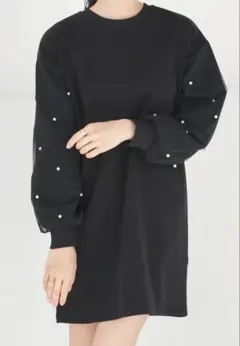 未使用　Honeys 袖パールワンピース