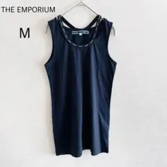 THE EMPORIUM タンクトップ ビーズ ネイビー M 重ね着 きれいめのサムネイル
