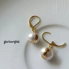 一粒バロックパール　フレンチフックピアス　ステンレス