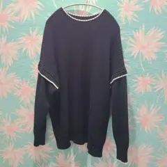 ワンシーズン着用　LOWRYS FARM 　ニットセーター 長袖 ブラック