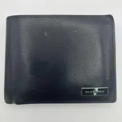 BURBERRY バーバリー レザー ブラック 二つ折り財布 Y