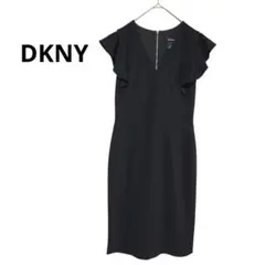 DKNY ダナキャランニューヨーク フレア袖 Vネック タイト ワンピース