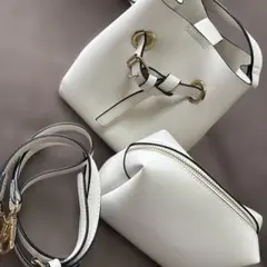 ホワイト ショルダーバッグ 合成皮革