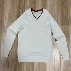adidas ゴルフ　ホワイト 長袖セーター　ゴルフウェア　XL