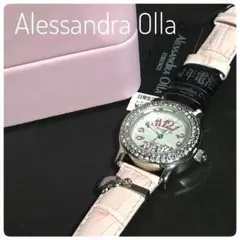 新品　Alessandra Olla 腕時計 ピンク レザーベルト　ジルコニアのサムネイル