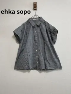 【ehka sopo】ギンガムチェックブラウス