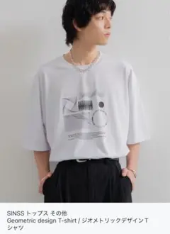 (SINSS) Geometric design T-shirt(M)