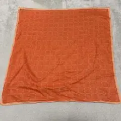 セリーヌ　スカーフ　ロゴスカーフ　オレンジ