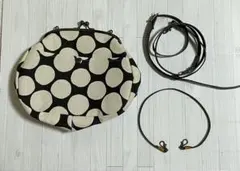 ドット柄 がま口 ショルダーバッグ 2way