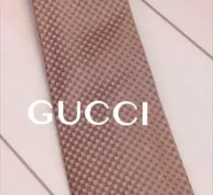グッチネクタイ美品GUCCI　GG柄　シルク　イタリア製　ブラウンのサムネイル